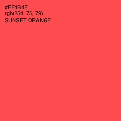 #FE4B4F - Sunset Orange Color Image